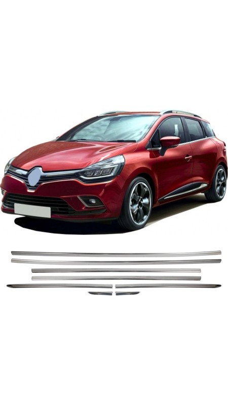 Renault Clio 4 Krom Malzeme Cam Çıtası Sw 2012-2020 Arası Modeller ile Uyumlu 
