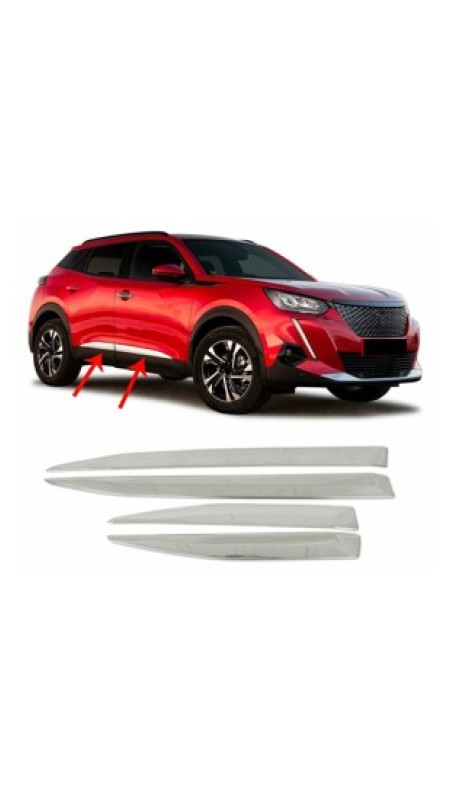 Peugeot 2008 Krom Yan Kapı Çıtası 2020 Üzeri Uyumlu Parlak 