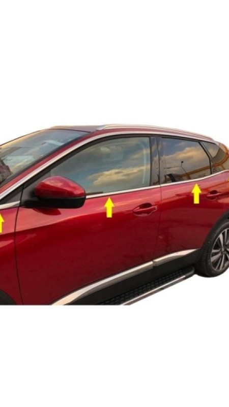 Peugeot 3008 Krom Cam Çıtası 2016 Üzeri Uyumlu Paslanmaz Çelik 