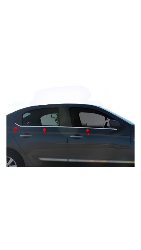 Peugeot 301 Krom Cam Çıtası 2012 Üzeri Uyumlu Paslanmaz Çelik 