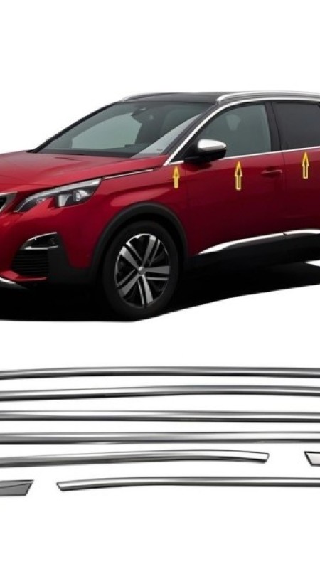 Peugeot 3008 Krom Cam Çıtası 2016 Üzeri Uyumlu Paslanmaz Çelik 