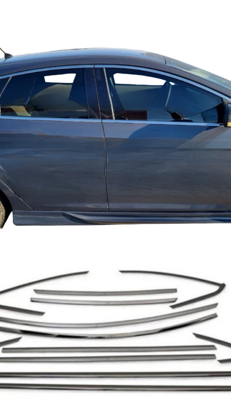 Ford Focus 3 Hb Krom Cam Çerçeve Tam Tur 2011-2017 Uyumlu 