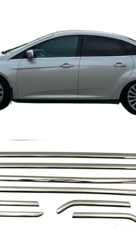 Ford Focus 3 Krom Paslanmaz Cam Çıtası Sedan 2011-2017 