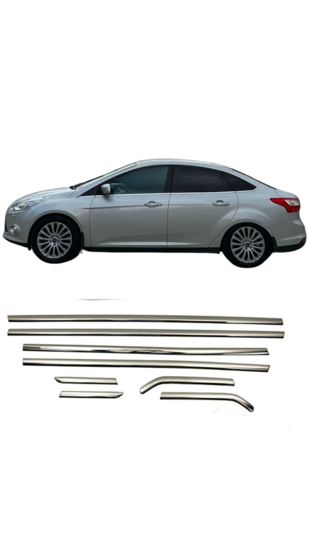 Ford Focus 3 Krom Paslanmaz Cam Çıtası Sedan 2011-2017 