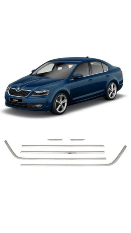 Skoda Octavia A7 Krom Cam Alt Çıtası 2013-2019 