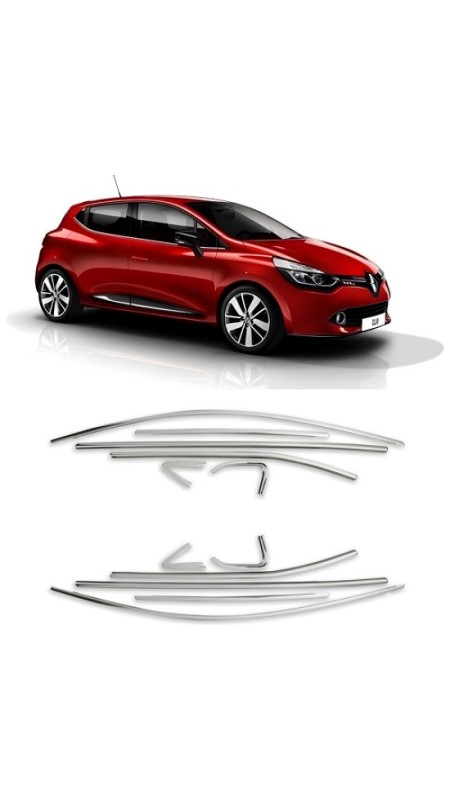 Renault Clio 4 Krom Cam Çerçeve 2012-2019 Model Aralığı Uyumlu Paslanmaz Çelik 