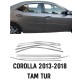 Toyota Corolla Krom Cam Çerçeve 2013-2018 Model Aralığı Uyumlu Parlak Paslanmaz Çelik