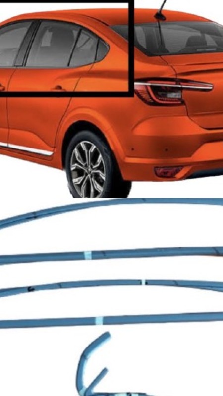 Renault Taliant Krom Cam Çerçevesi 16 Parça Tam Tur Paslanmaz Çelik 
