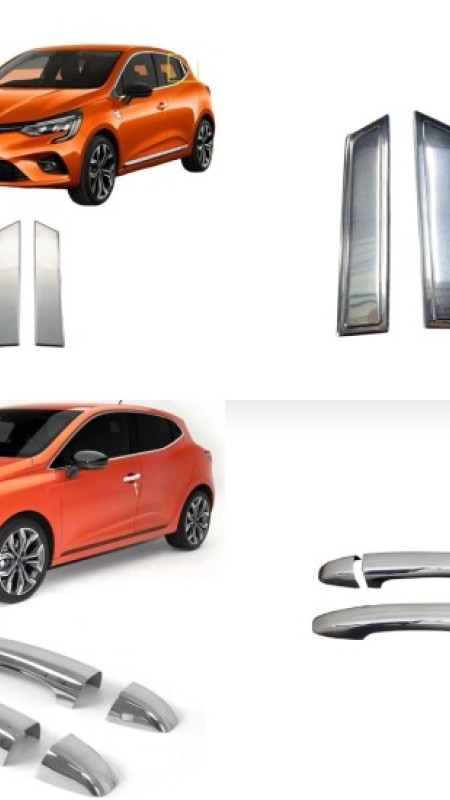 Renault Clio 5 Krom Kapı Kolu 2019 Üzeri Uyumlu 4 Prç. Takım