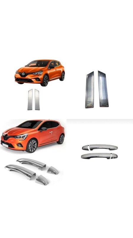 Renault Clio 5 Krom Kapı Kolu 2019 Üzeri Uyumlu 4 Prç. Takım
