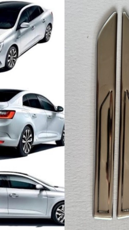 Renault Megane 4 Krom Yan Çamurluk Çıtası 2021 Üzeri Parlak Paslanmaz Çelik 