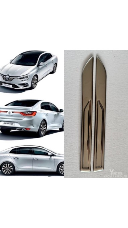 Renault Megane 4 Krom Yan Çamurluk Çıtası 2021 Üzeri Parlak Paslanmaz Çelik 