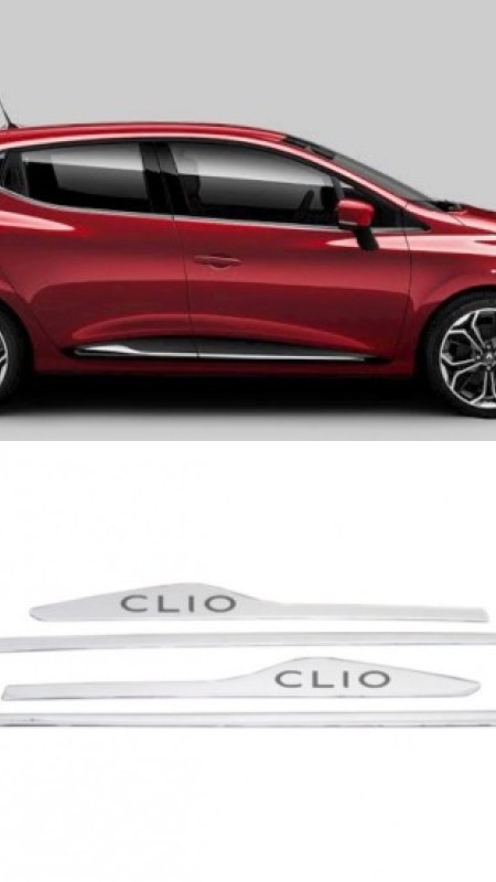 Renault Clio 4 Hb Krom Yan Kapı Çıtası Yazılı 2012-2019 Model Aralığı Uyumlu 