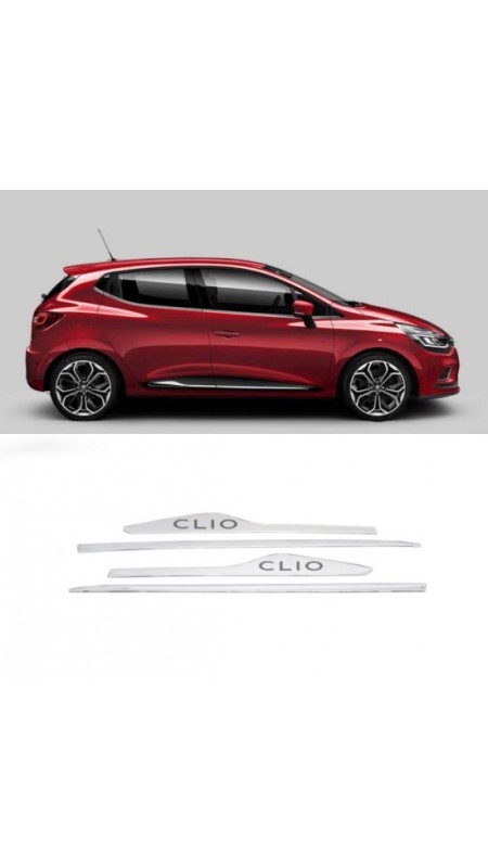 Renault Clio 4 Hb Krom Yan Kapı Çıtası Yazılı 2012-2019 Model Aralığı Uyumlu 