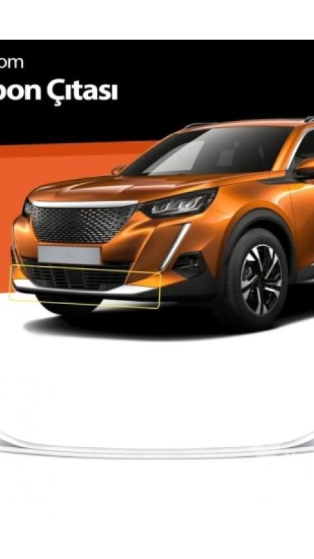 Peugeot 2008 Krom Ön Tampon Çıtası 2020 Üzeri Uyumlu
