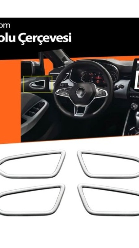 Renault Clio 5 Krom Malzeme Mat İç Kapı Kolu Çerçevesi 2019 ve Üzeri Modeller ile Uyumlu
