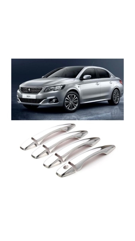 Peugeot 301 Krom Kapı Kolu 2012-2018 Model Aralığı Uyumlu Parlak Paslanmaz Çelik 