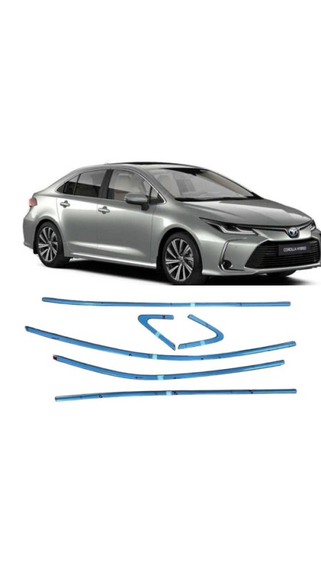 Toyota Corolla 2019 Üzeri Uyumlu Krom Cam Çerçeve Tam Tur