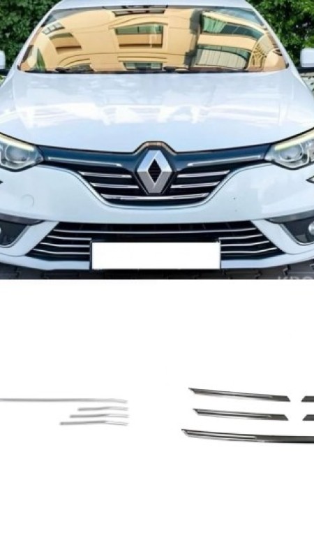 Renault Megane 4 Krom Ön Set 2016-2020 Model Aralığı Uyumlu Paslanmaz Çelik 