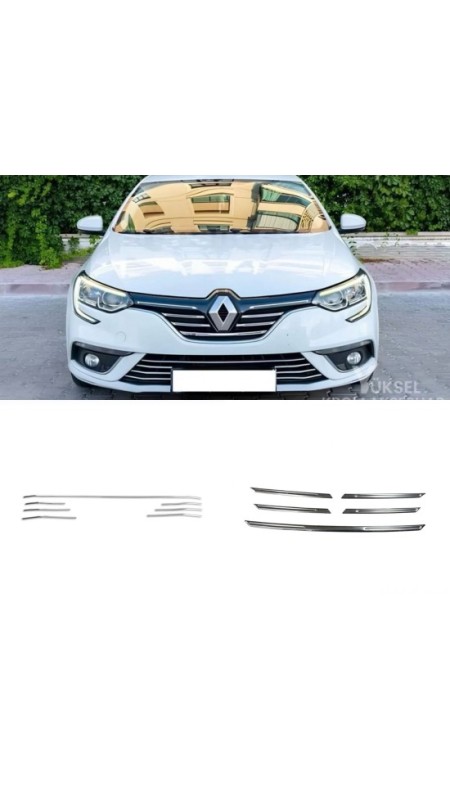 Renault Megane 4 Krom Ön Set 2016-2020 Model Aralığı Uyumlu Paslanmaz Çelik 