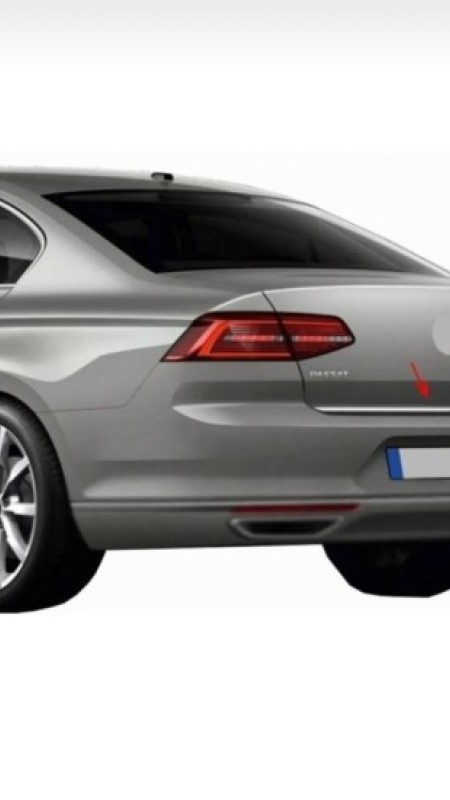 Volkswagen Passat B8 Krom Bagaj Alt Çıtası 2015-2019 Model Aralığı Uyumlu Parlak Paslanmaz Çelik 