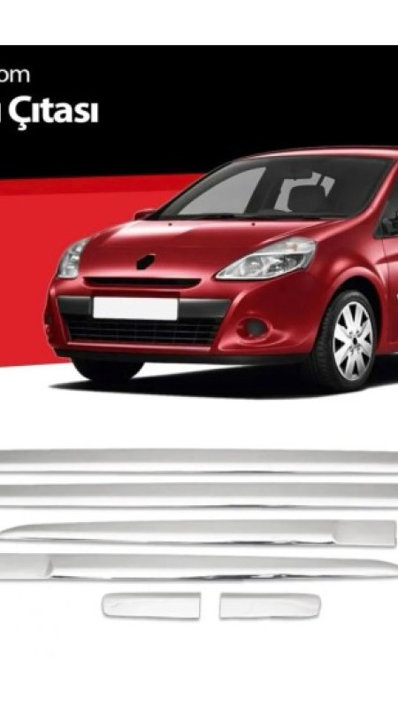 Renault Clio 3 Hb Krom Yan Kapı Çıtası 2006-2012 Uyumlu