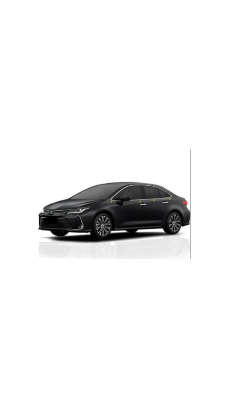 Toyota Corolla Krom Cam Çıtası 2019 Üzeri Uyumlu 8 Parça Paslanmaz Çelik 