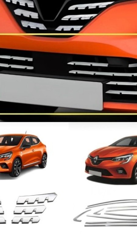 Renault Clio 5 Krom Set 2019 Üzeri Uyumlu Paslanmaz Çelik 