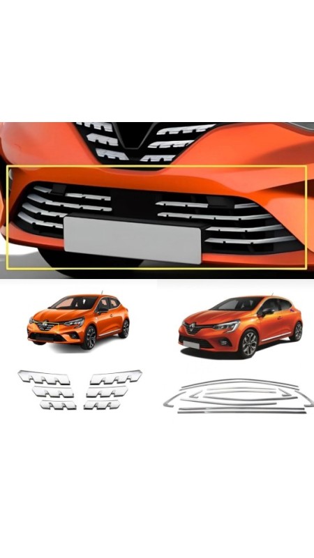 Renault Clio 5 Krom Set 2019 Üzeri Uyumlu Paslanmaz Çelik 