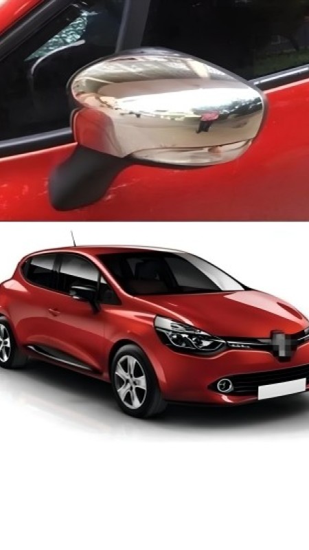 Renault Clio 4 Krom Paslanmaz Çelik Ayna Kapağı 2012-2019 Uyumlu