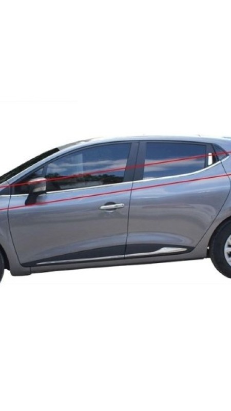 Renault Clio 4 Hb Krom Cam Çıtası 2012-2019 Model Aralığı Uyumlu