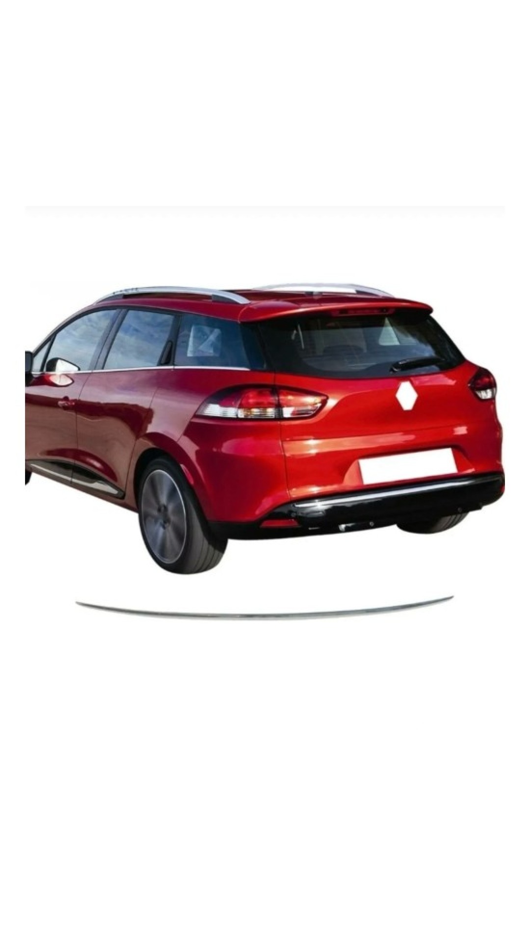 Renault Clio 4 Sw Krom Arka Tampon Çıtası 2012-2019 Model Aralığı Uyumlu