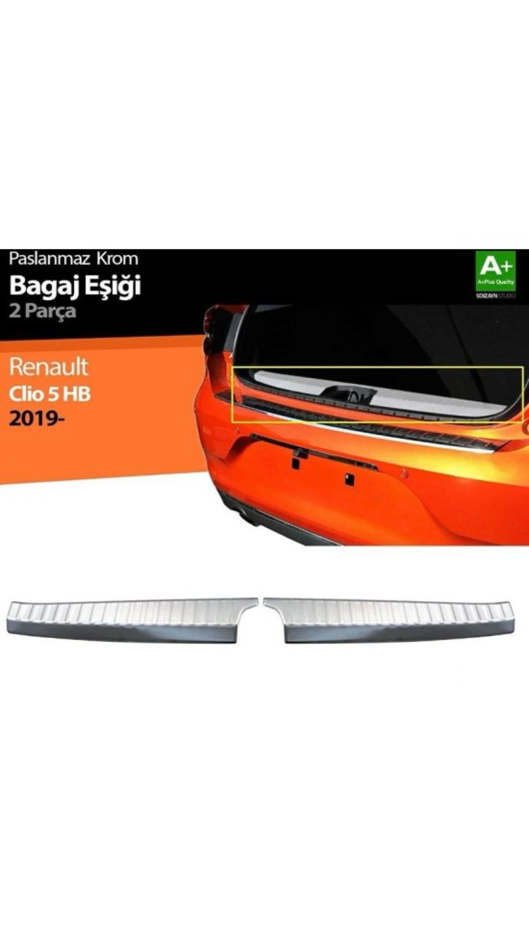 Renault Clio 5 Krom Bagaj İç Eşiği 2019 Üzeri Uyumlu