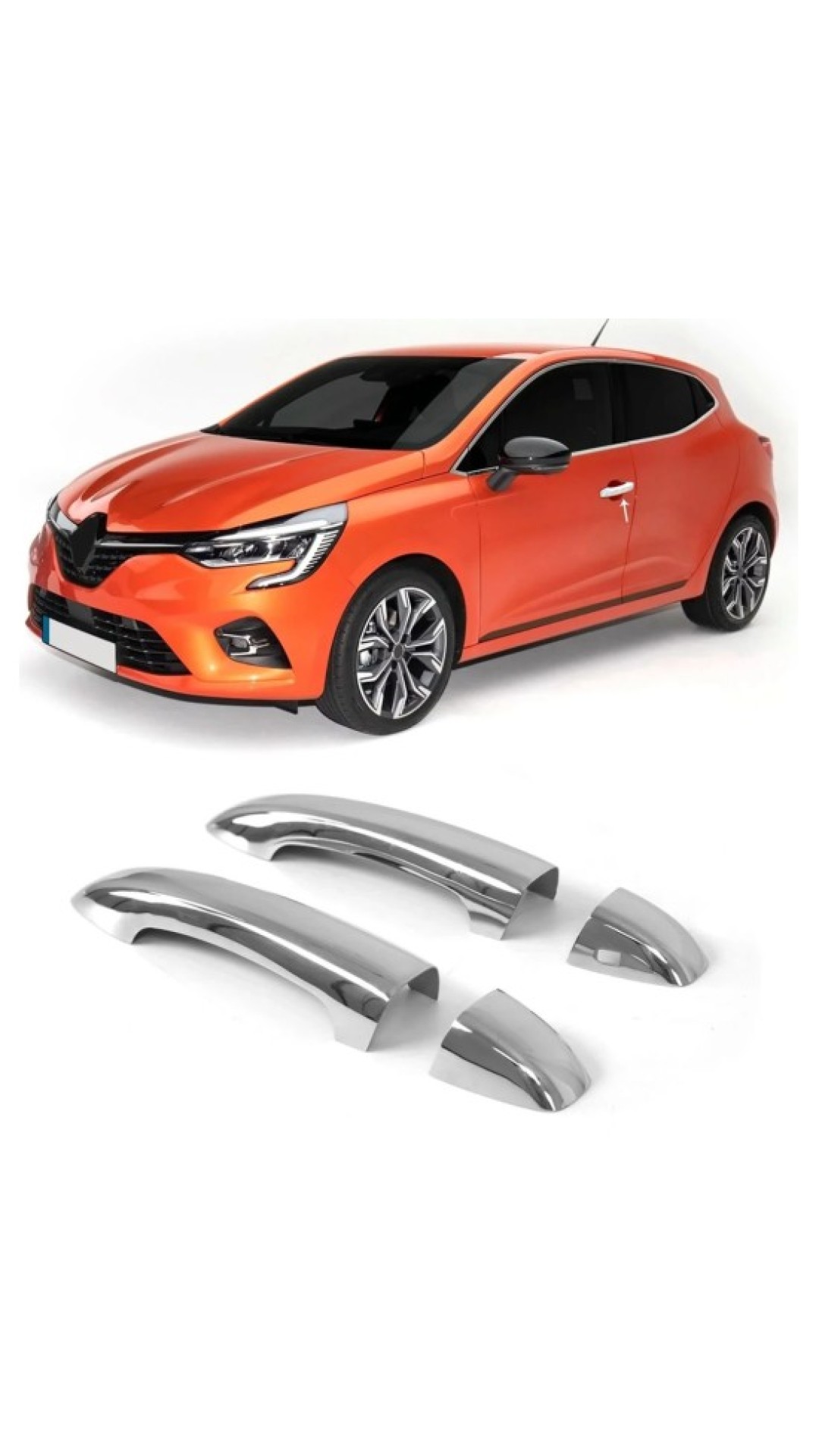 Renault Clio 5 Krom Kapı Kolu 2019 Üzeri Uyumlu Paslanmaz Çelik