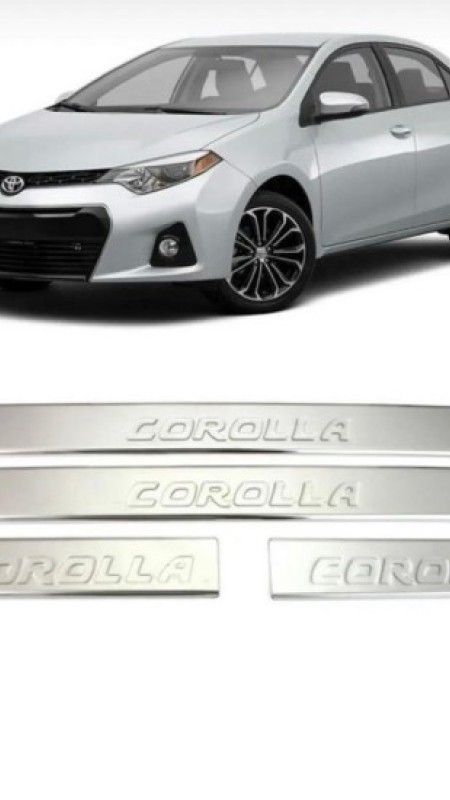Toyota Corolla Krom Kapı Eşiği 2013-2019 Model Aralığı Uyumlu Parlak Paslanmaz Çelik 
