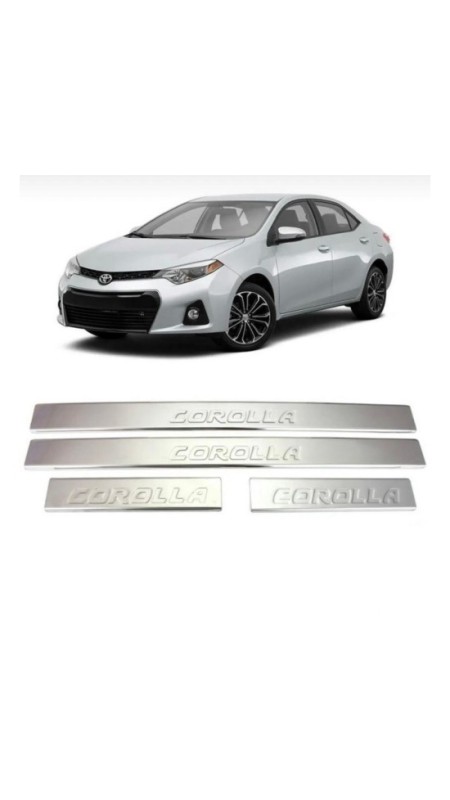 Toyota Corolla Krom Kapı Eşiği 2013-2019 Model Aralığı Uyumlu Parlak Paslanmaz Çelik 