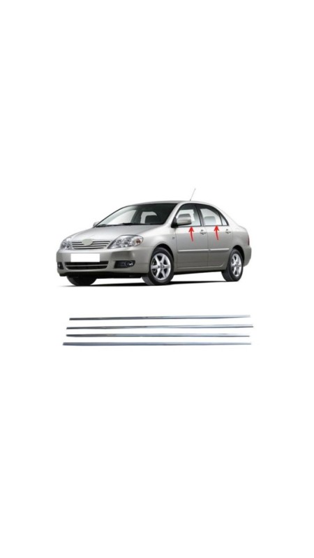 Toyota Corolla Krom Cam Çıtası 2002-2007 Uyumlu