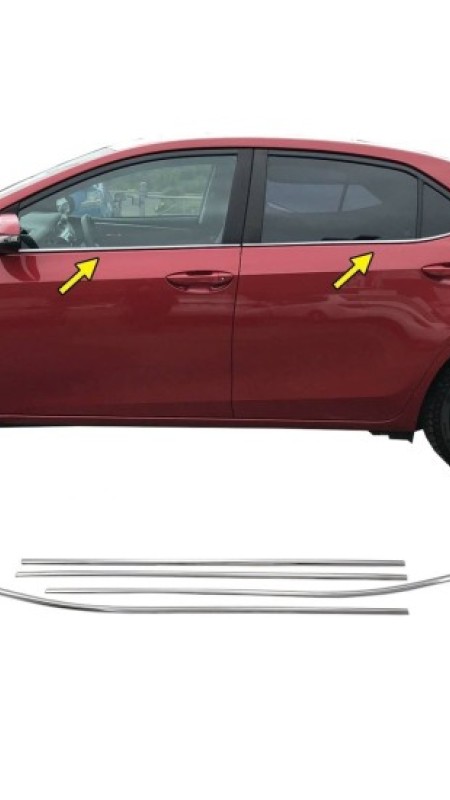 Toyota Corolla 2013-2017 Uyumlu Krom Cam Çıtası
