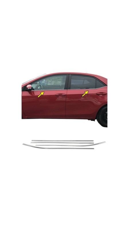 Toyota Corolla 2013-2017 Uyumlu Krom Cam Çıtası