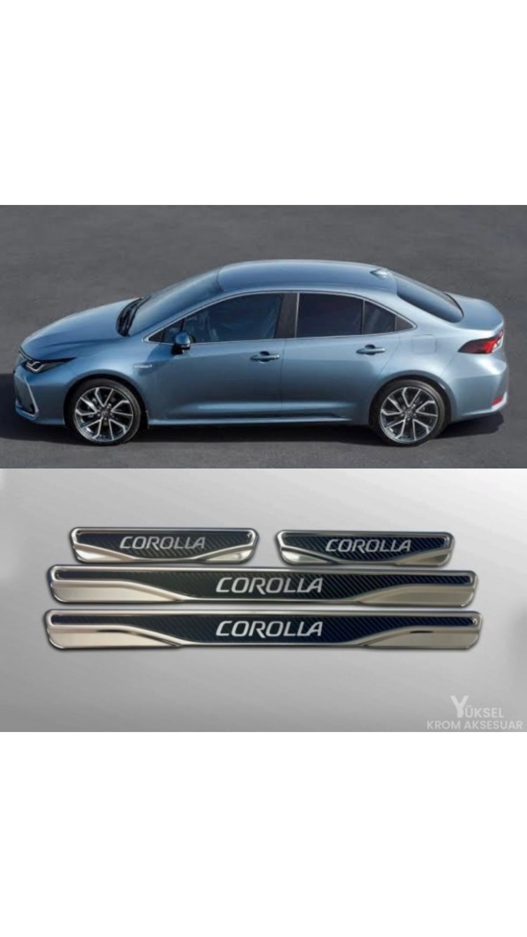 Toyota Corolla Krom Kapı Eşiği 2019 Üzeri Uyumlu