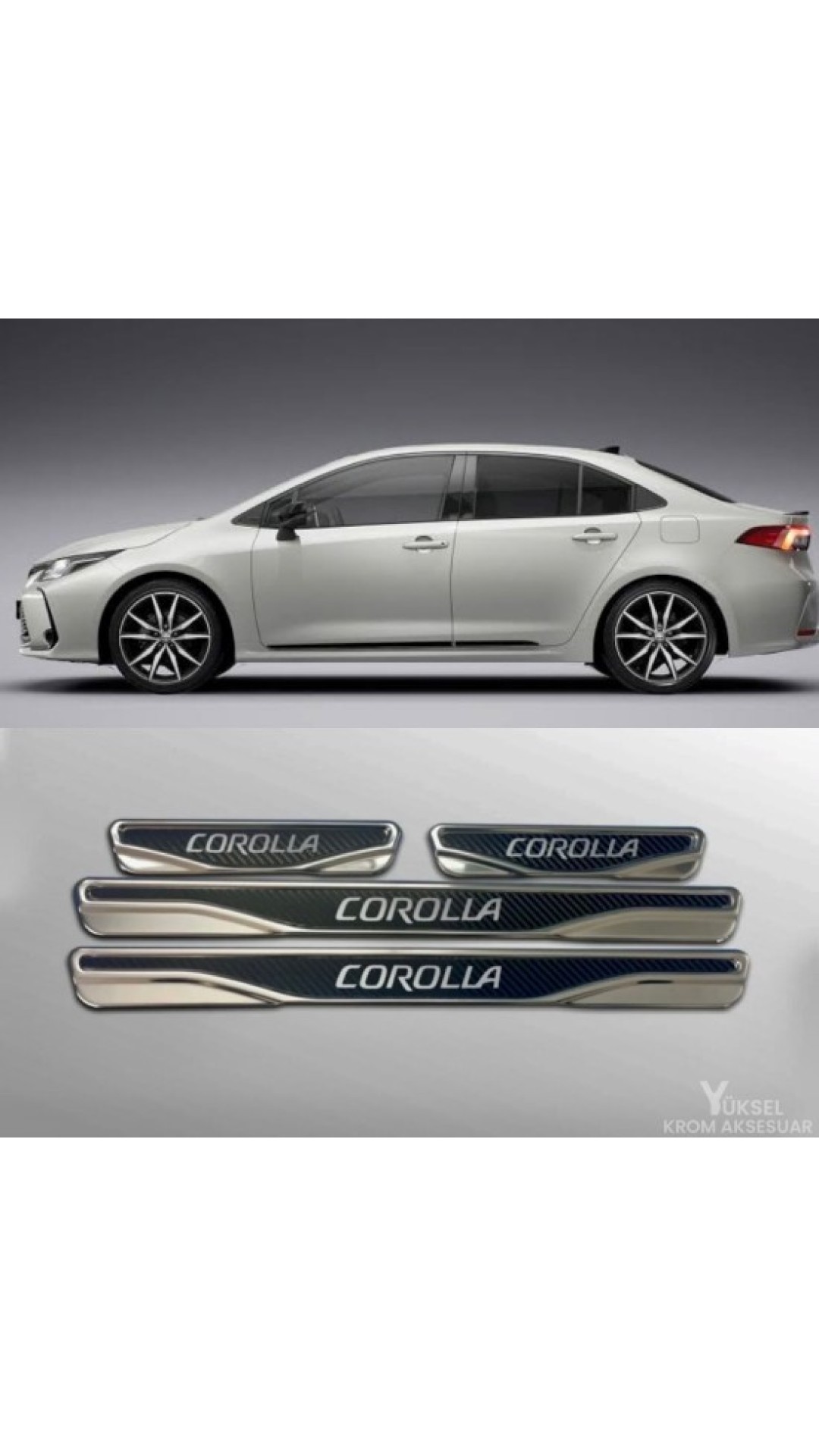 Toyota Corolla Krom Kapı Eşiği 2019 Üzeri Uyumlu