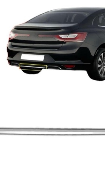 Renault Megane 4 Krom Arka Tampon Difizör Çıtası 2020 Üzeri Uyumlu