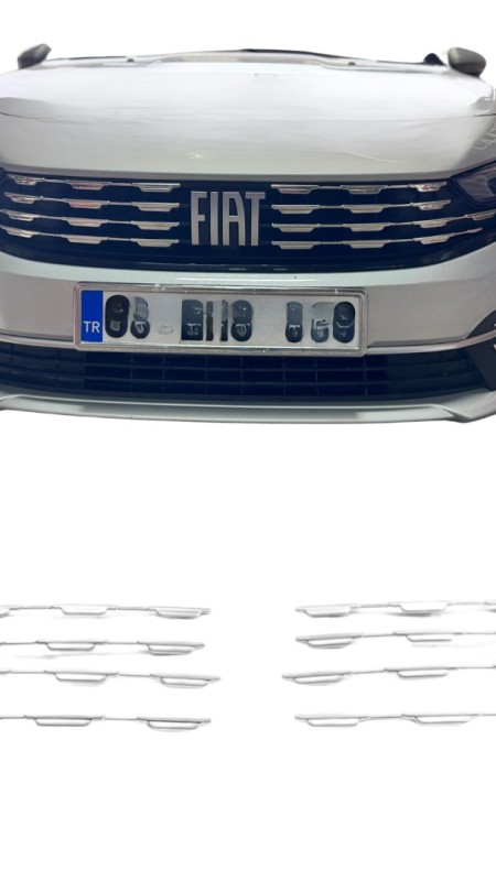 Fiat Egea Krom Ön Panjur 2020 Üzeri 8 Parça Paslanmaz Çelik 