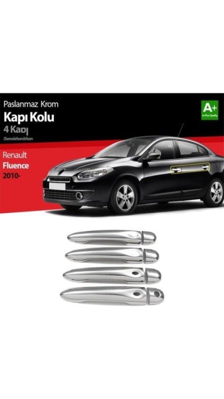 Renault Fluence Krom Kapı Kolu Sensörlü 2010 Üzeri Paslanmaz Çelik 