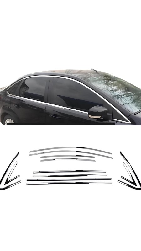Ford Focus 2 Sedan Krom Cam Çerçeve 2005-2011 Model Uyumlu 
