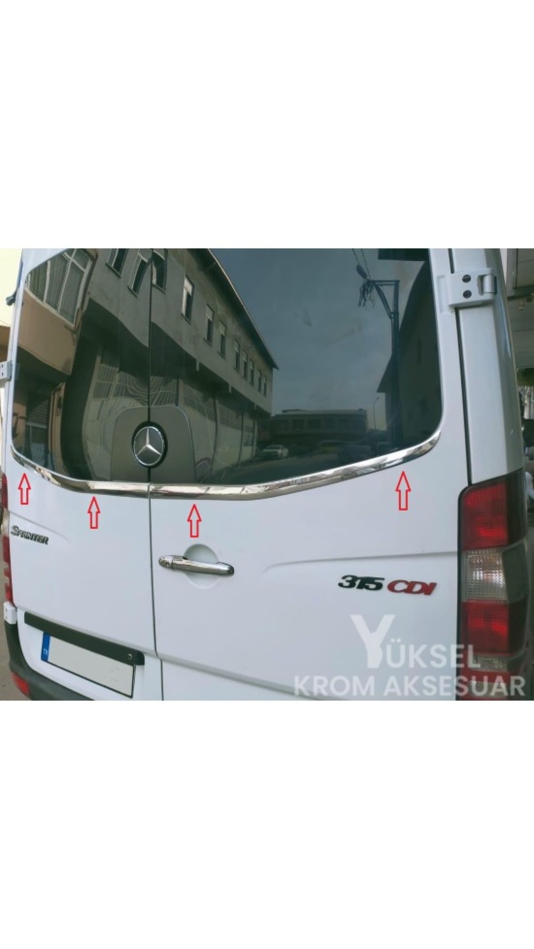 Volkswagen Crafter Krom Arka Cam Alt Çıtası 2006-2017 Model Aralığı Uyumlu Parlak Paslanmaz Çelik