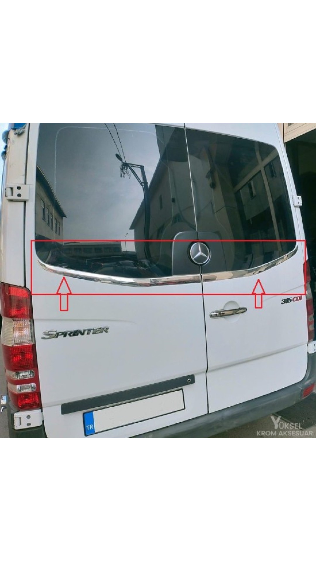 Volkswagen Crafter Krom Arka Cam Alt Çıtası 2006-2017 Model Aralığı Uyumlu Parlak Paslanmaz Çelik