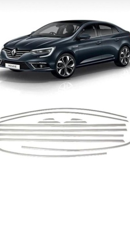 Renault Megane 4 Krom Cam Çerçeve 2016-2023 Model Aralığı Uyumlu
