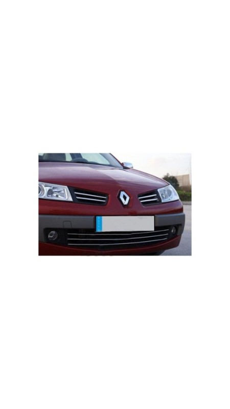 Renault Megane 2 Krom Ön Panjur 4 Parça 2006-2010 Model Aralığı Uyumlu Parlak Paslanmaz Çelik 