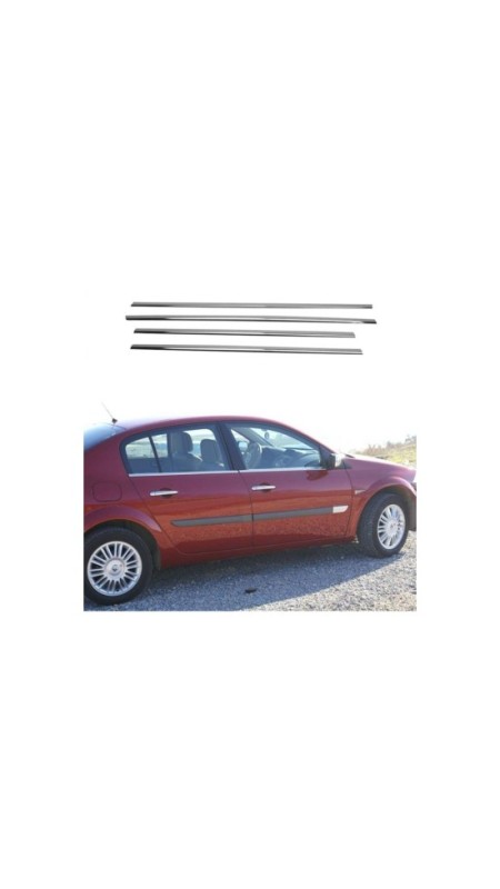 Renault Megane 2 Krom Cam Çıtası 2004-2010 Uyumlu Paslanmaz Çelik
